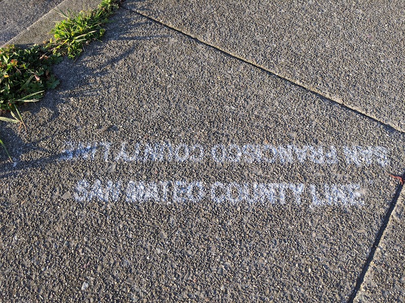 Photo of County Line (between San Mateo & San Francisco)