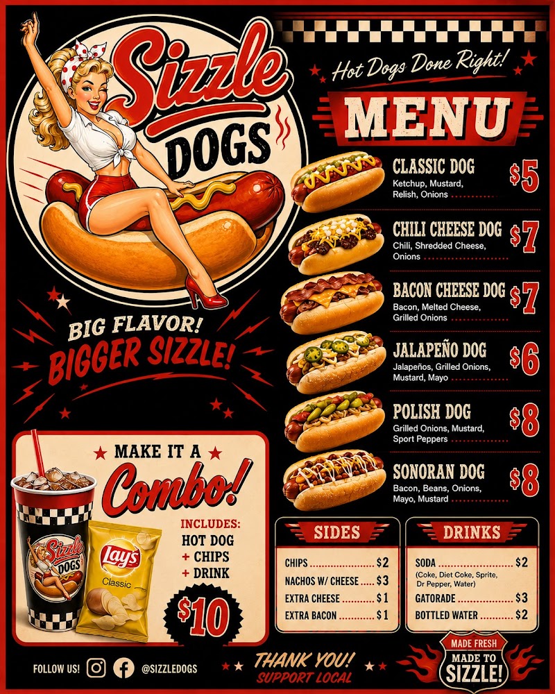 Photo of sizzle dogs